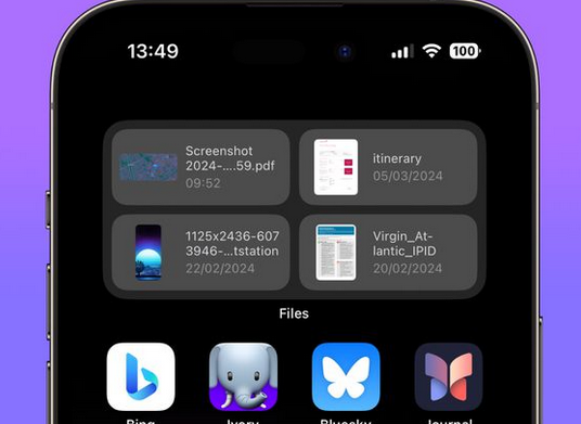 柳江苹果屏幕维修分享iPhone主屏幕快速访问最近的文件 