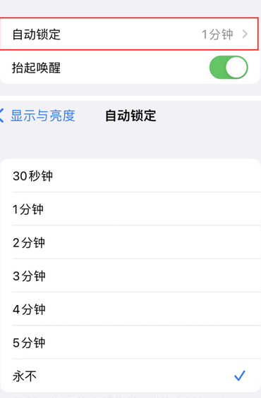 柳江苹果换屏维修分享无法调整iPhone自动锁屏的时间怎么办
