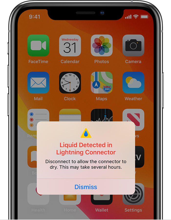 柳江苹果手机维修分享iPhone 12 在充电时出现 “闪电接口检测到液体”的提示怎么办 