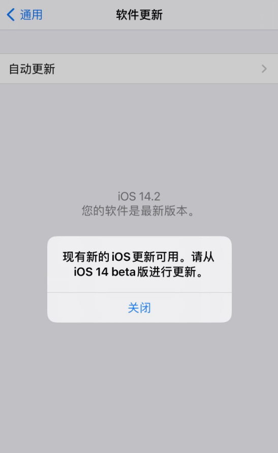 柳江苹果手机维修分享iOS 14.2 反复出现更新提示，需等待苹果修复 